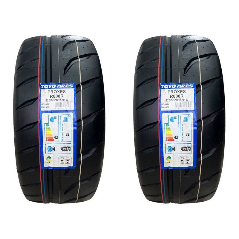 Kit 2 Pneus 225/50R15 91W Toyo Proxes R888R Aro 15 Semi Slick
